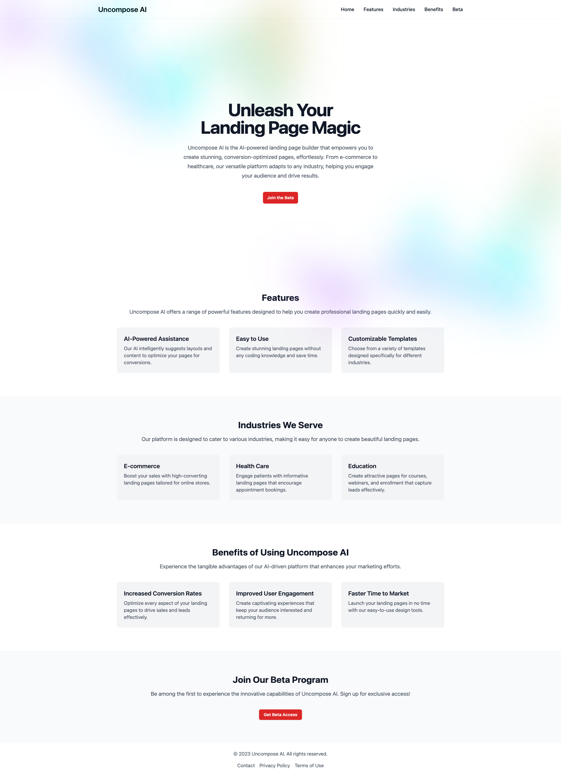 Uncompose AI: Create Stunning Landing Pages in Minutes