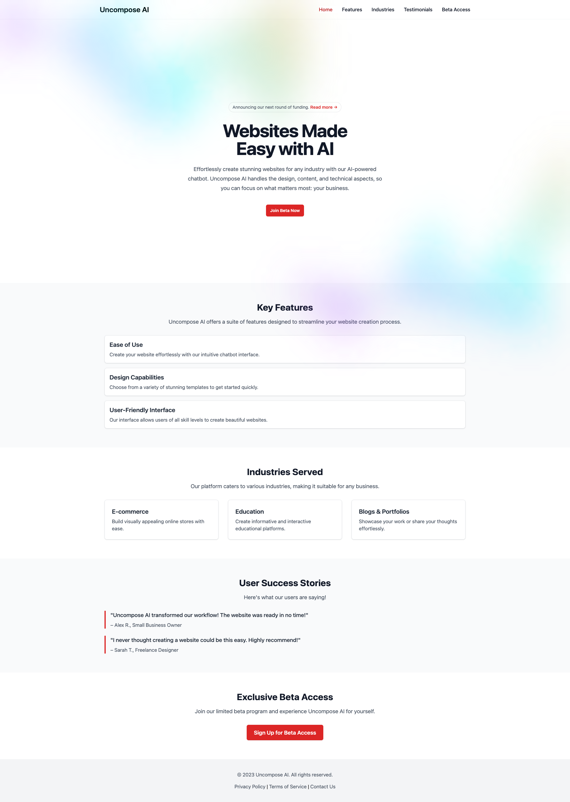 Uncompose AI: Build Websites Effortlessly with AI