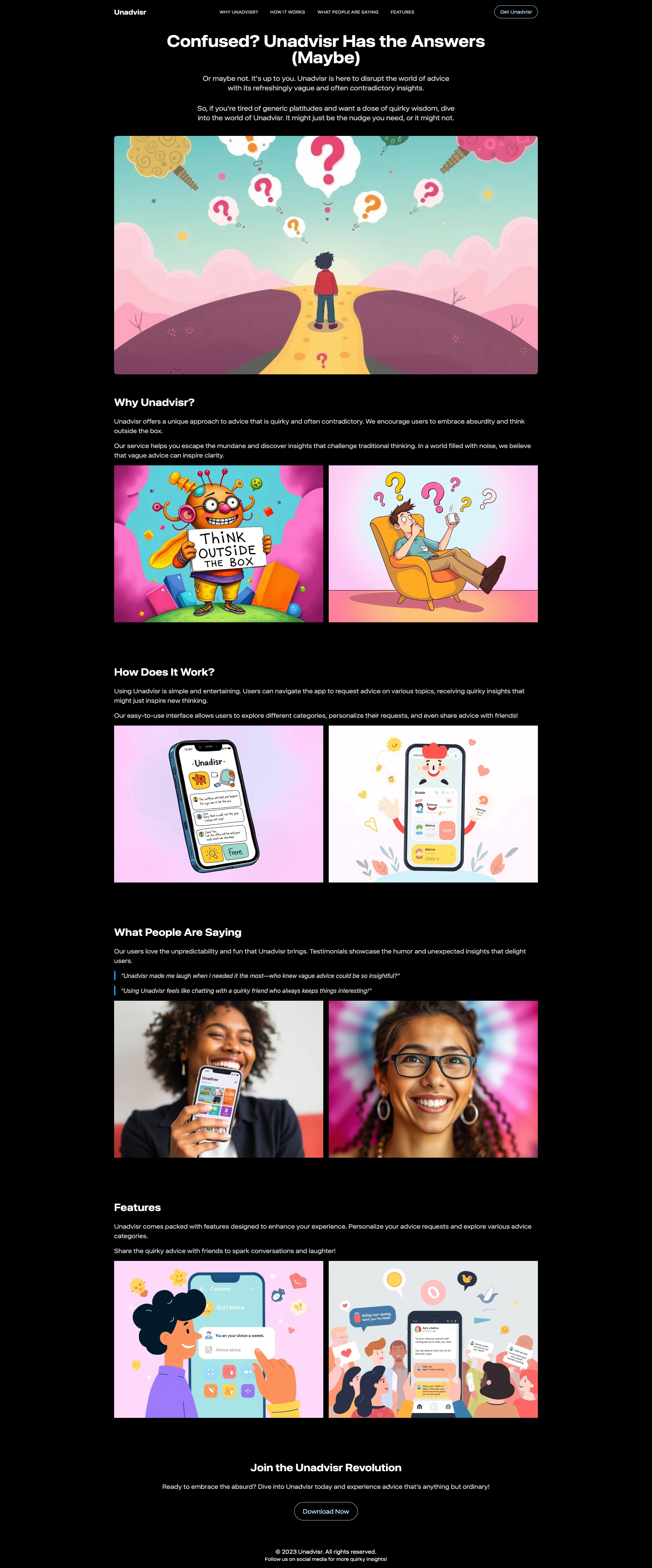 Unadvisr: Advice That's Not Really Advice