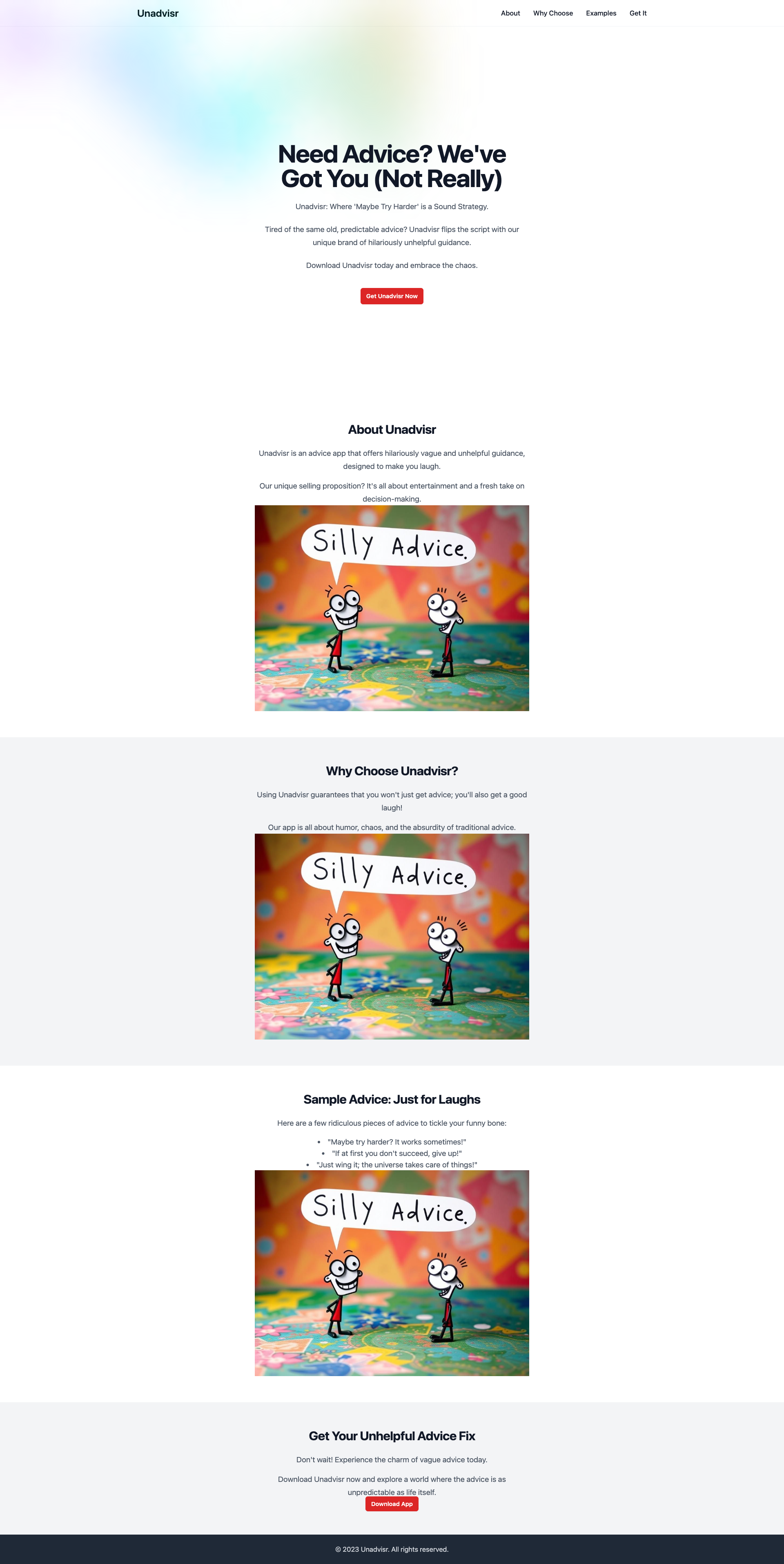 Unadvisr - The Most Unhelpful Advice App Ever