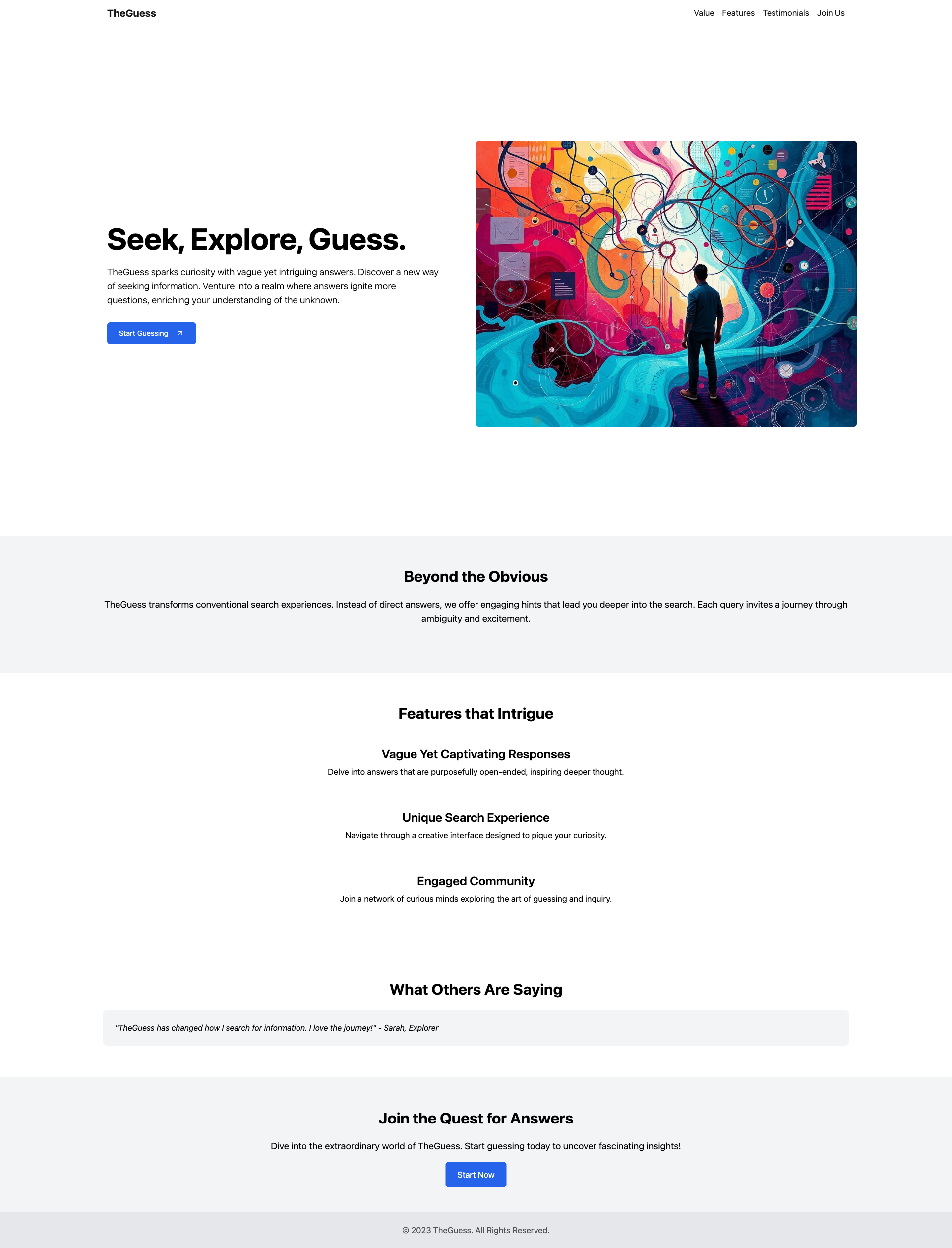 TheGuess: Search for the Unsolved