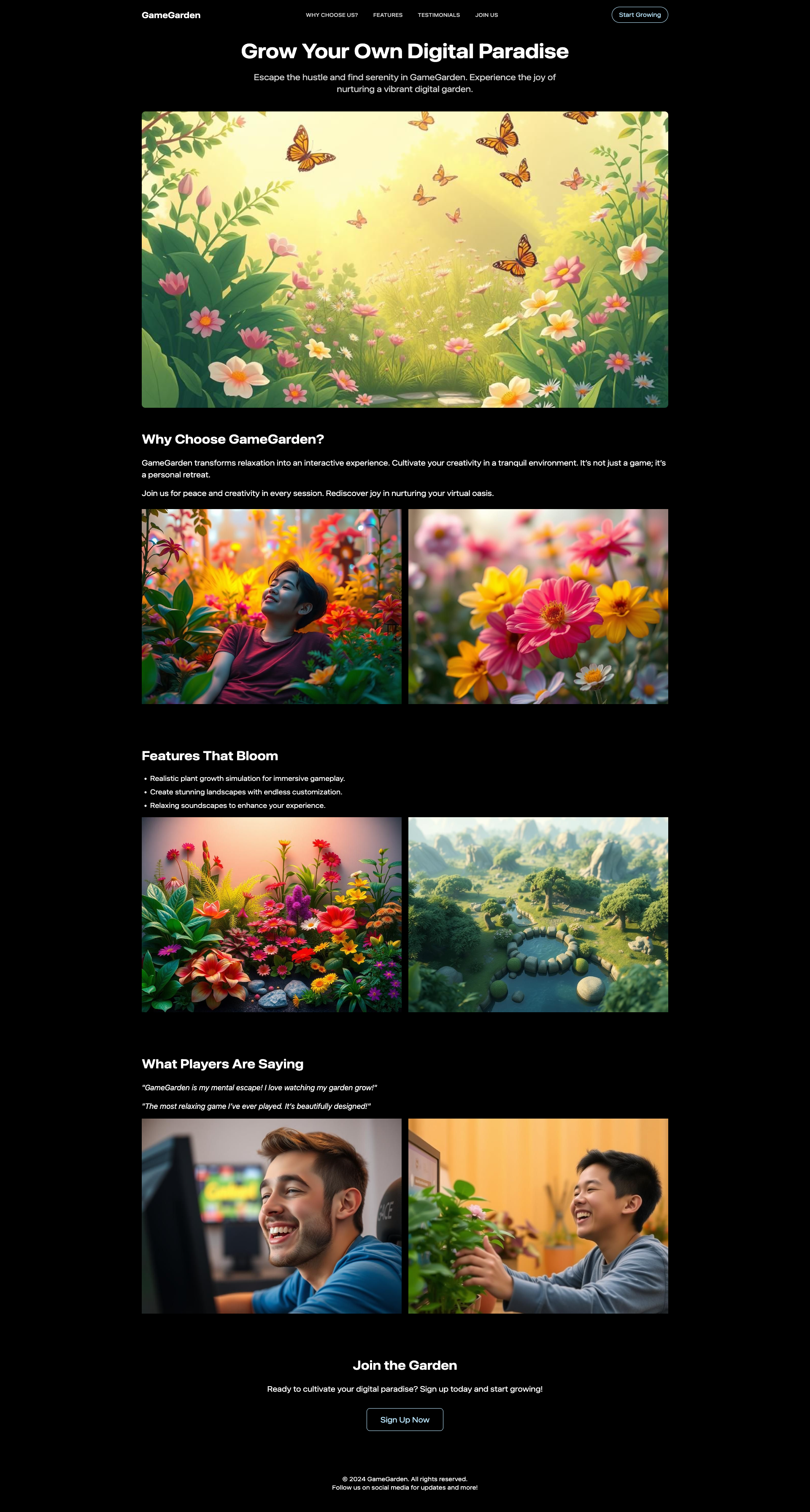 GameGarden: Escape to Your Virtual Oasis