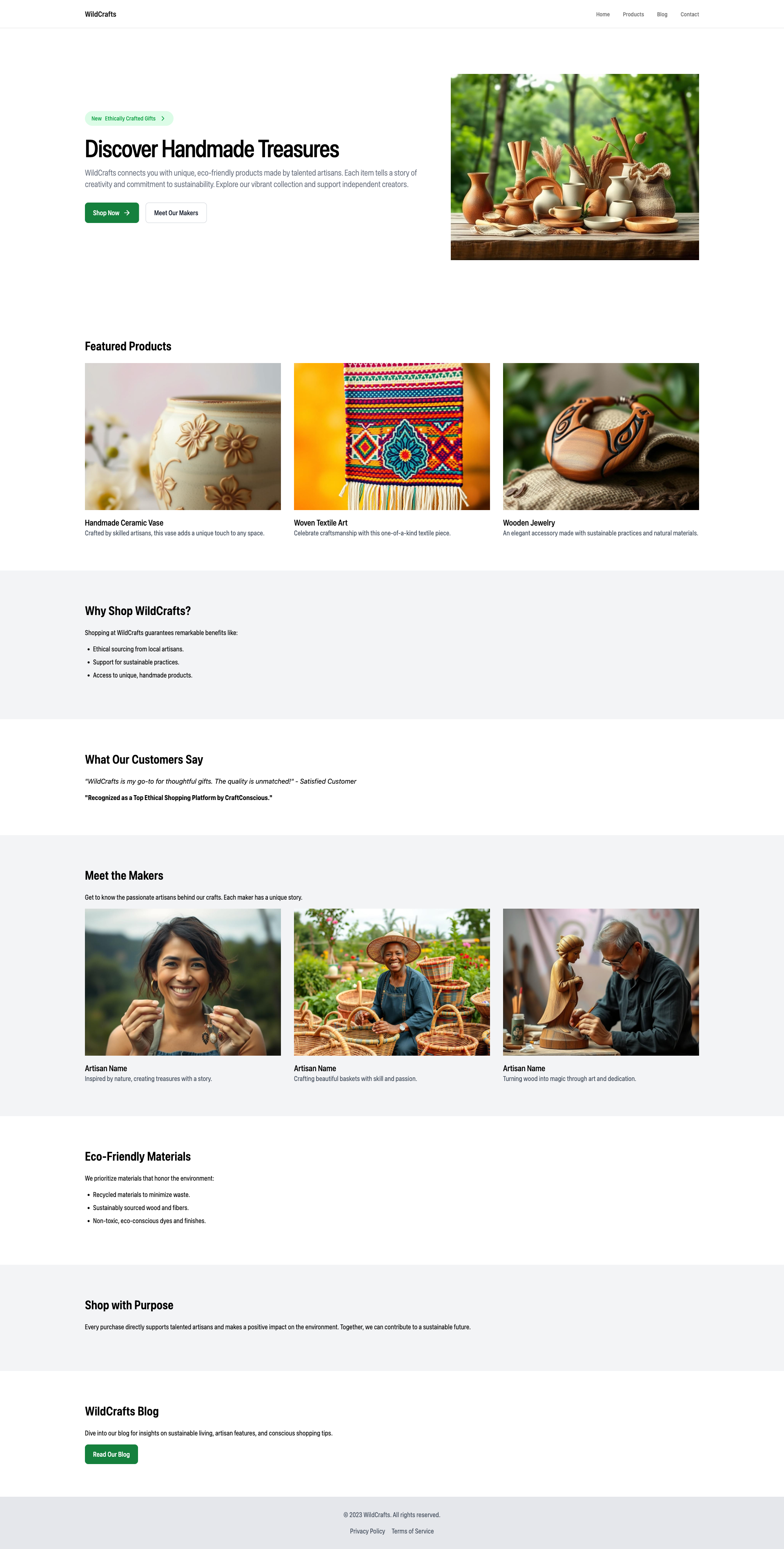 WildCrafts - Shop Eco-Friendly Handmade Crafts