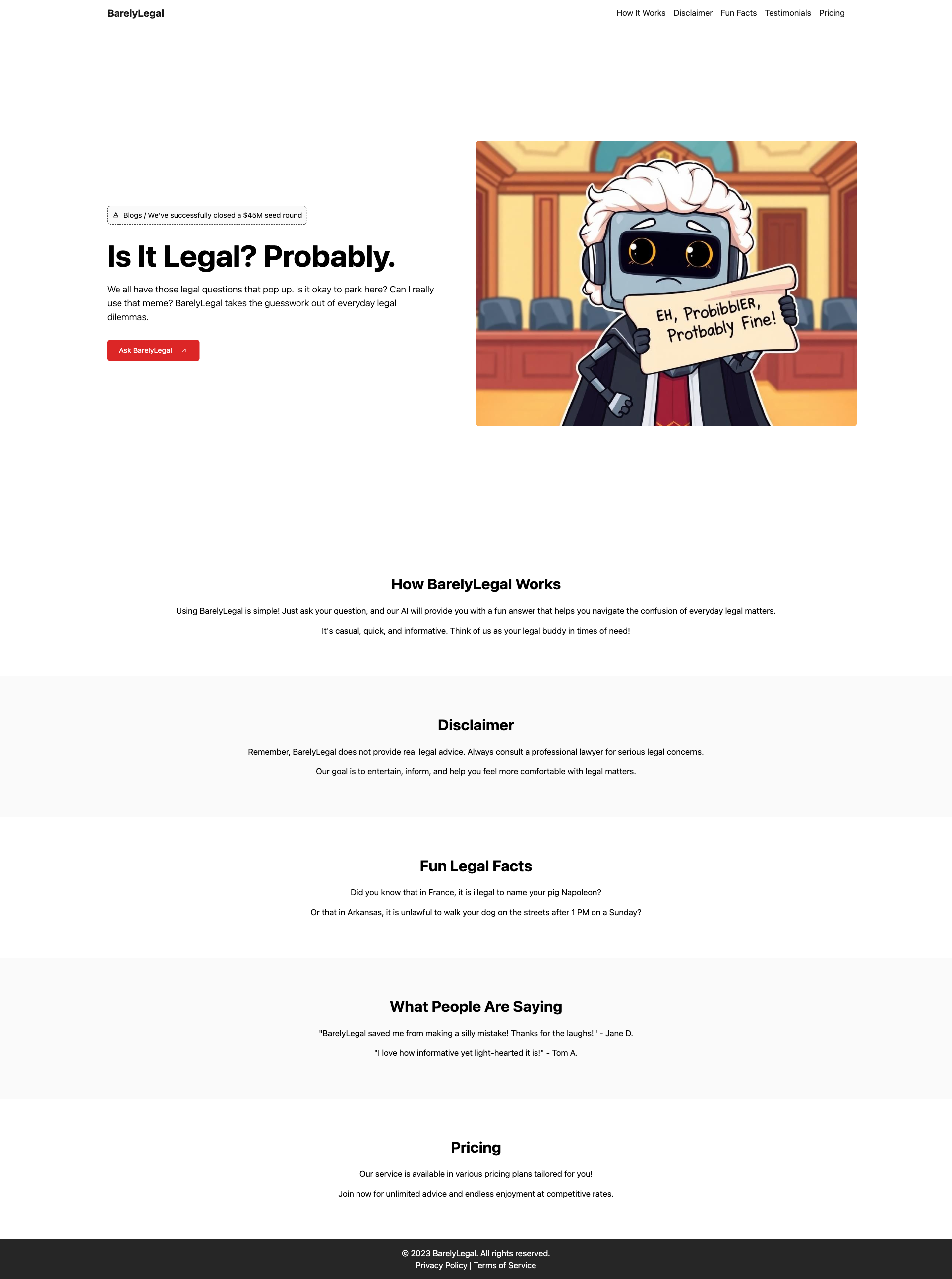 BarelyLegal: Your Go-To for 'Eh, Probably Fine' Legal Advice