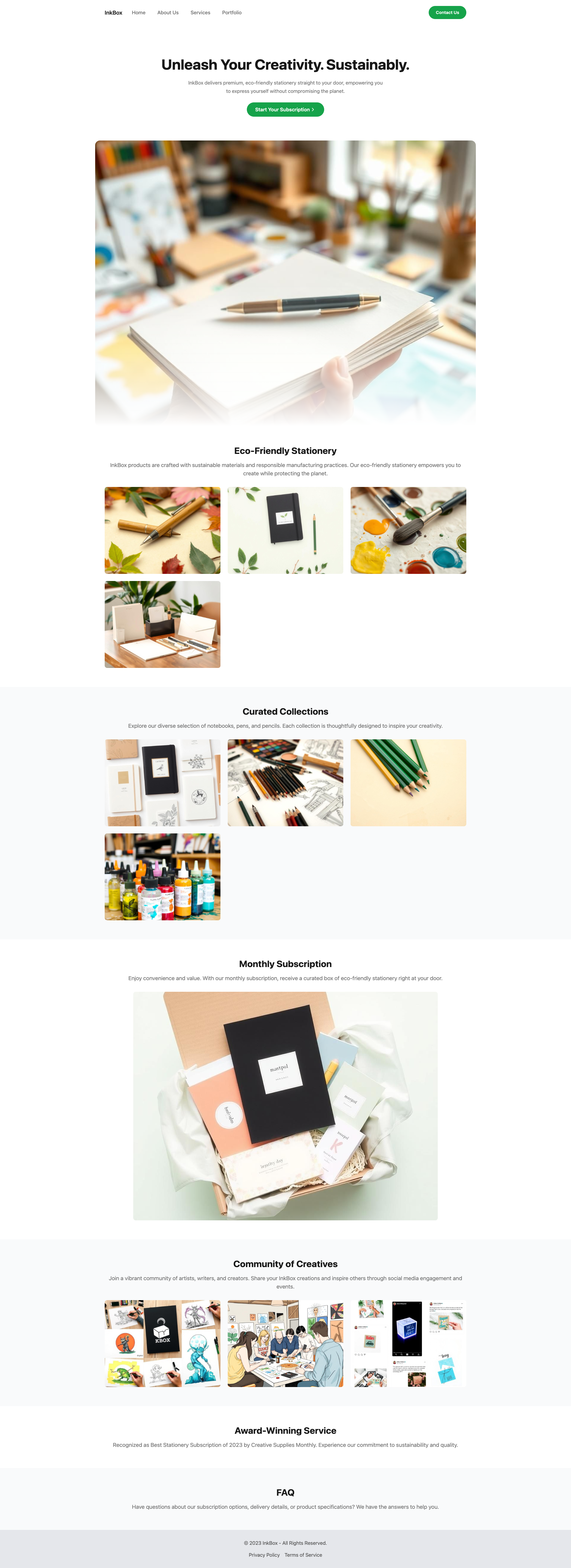 InkBox: Eco-Friendly Stationery for Creative Expression