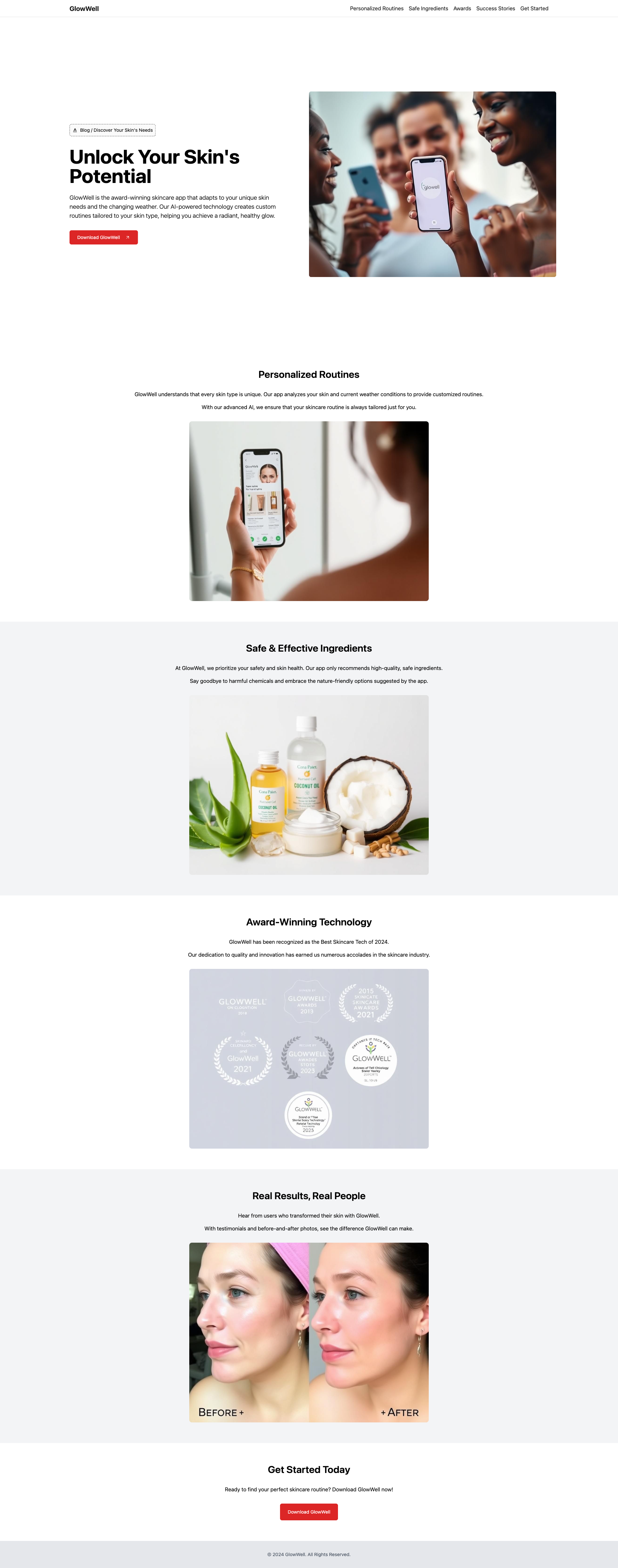 GlowWell - Personalized Skincare Routines for Radiant Skin