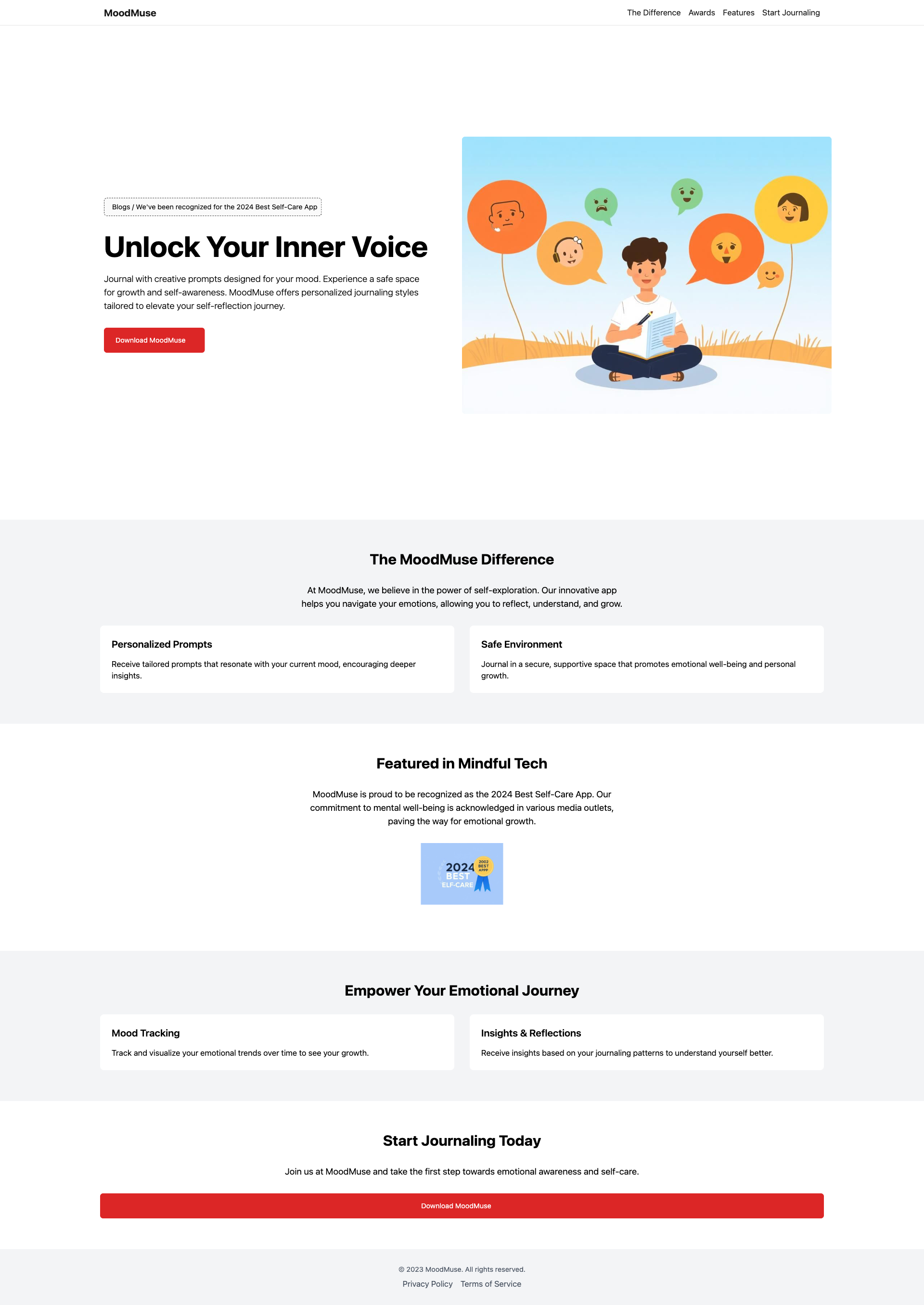 MoodMuse - Journaling App for Emotional Exploration and Self-Care