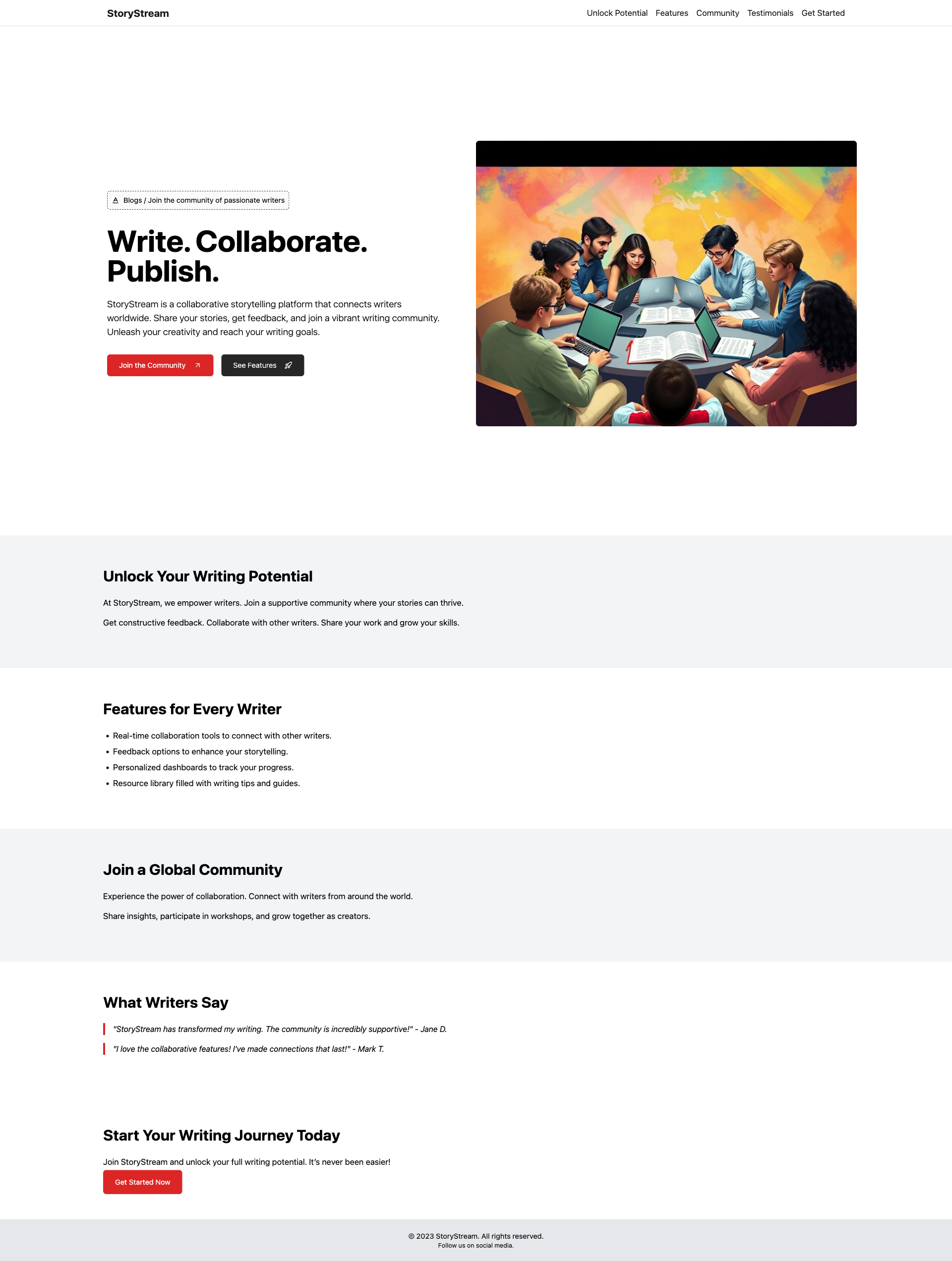 StoryStream - Unleash Your Writing Potential with Global Collaboration