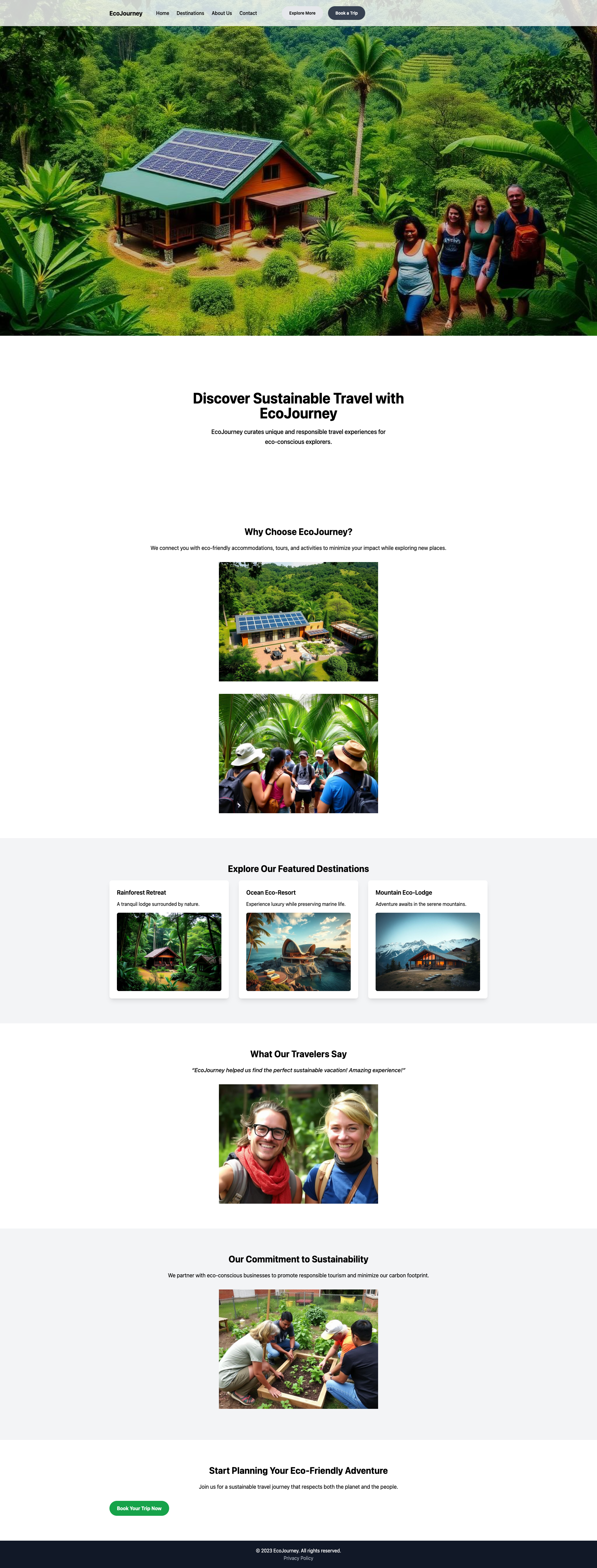 EcoJourney - Sustainable Travel for a Greener World