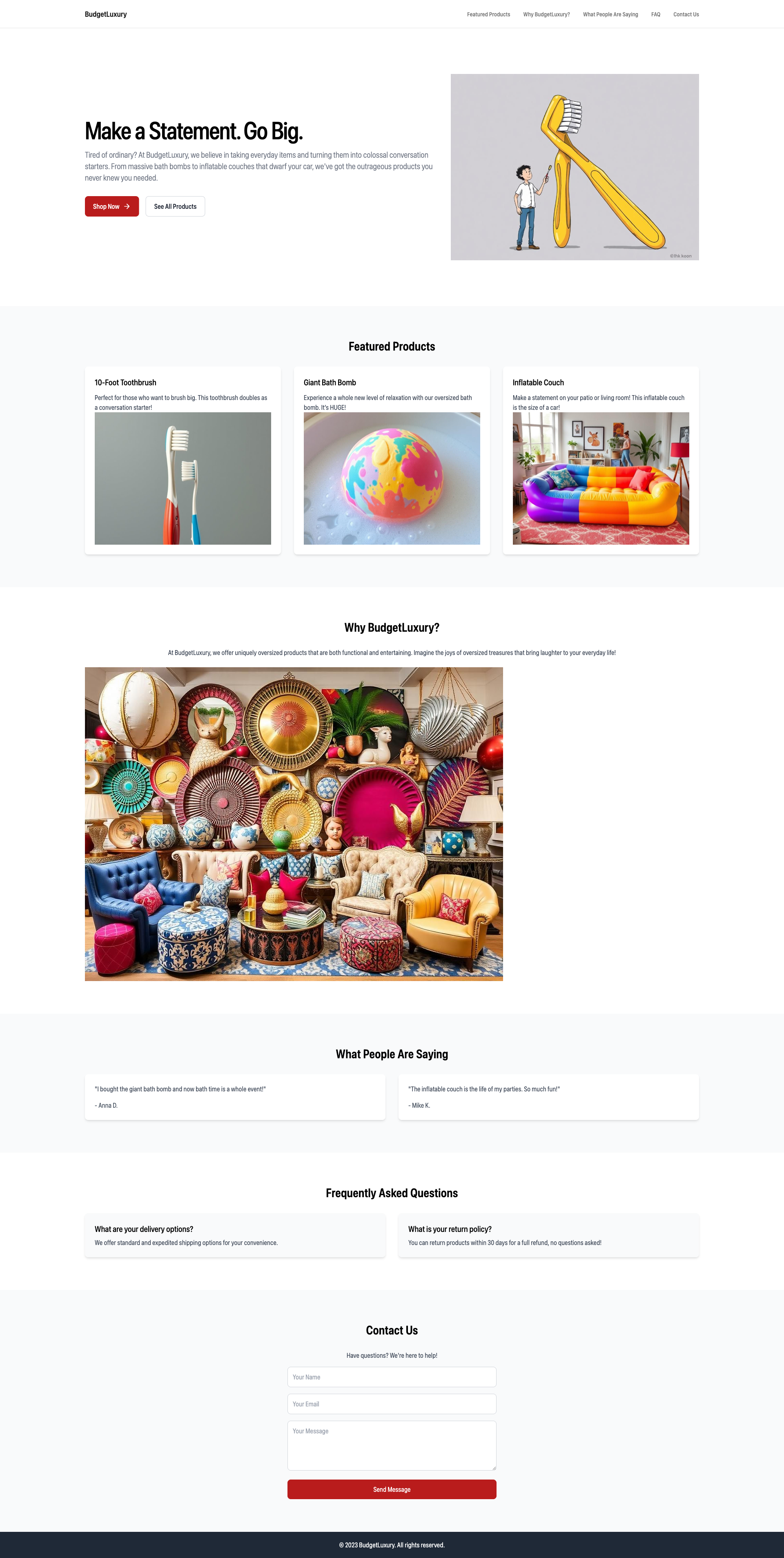 BudgetLuxury: Where Everyday Items Go Big