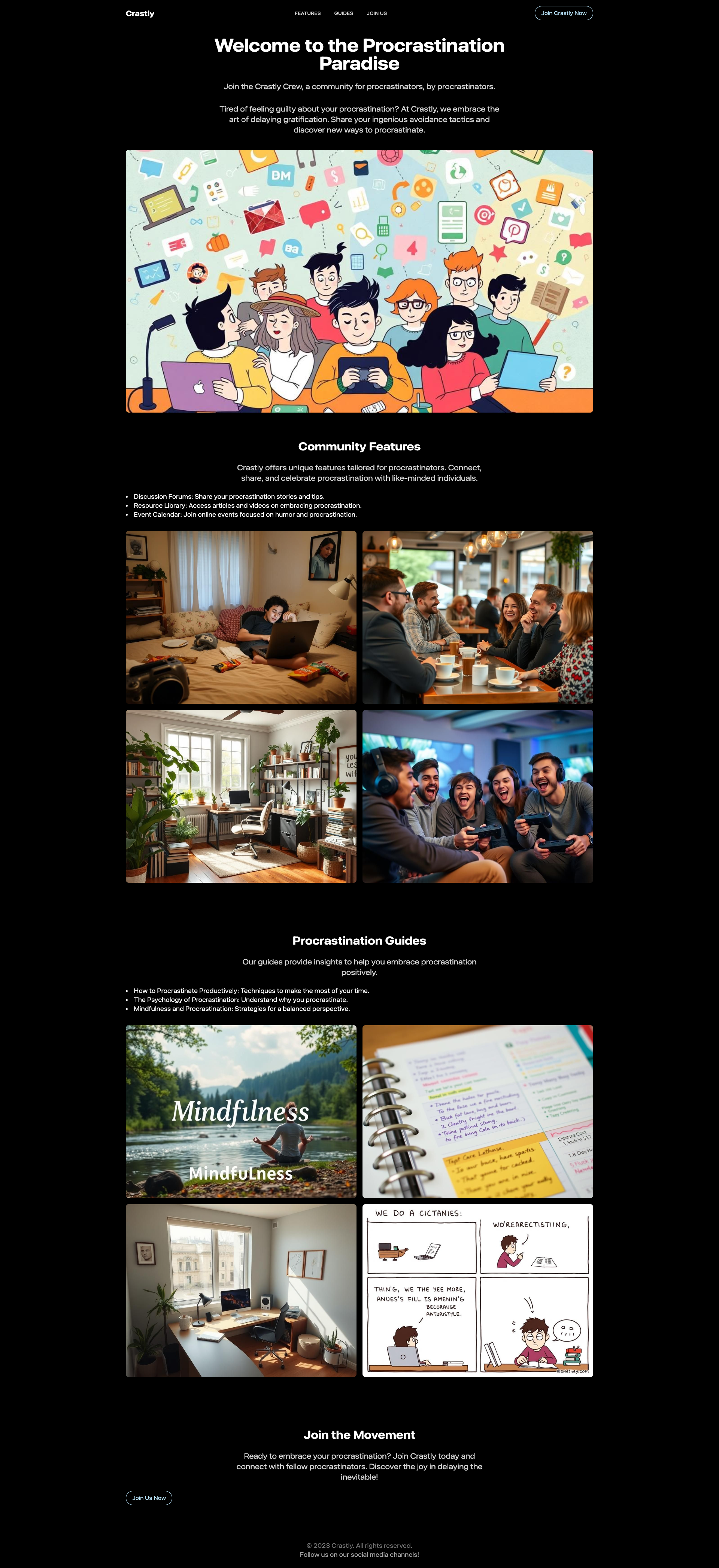 Crastly: Where Procrastination is a Lifestyle