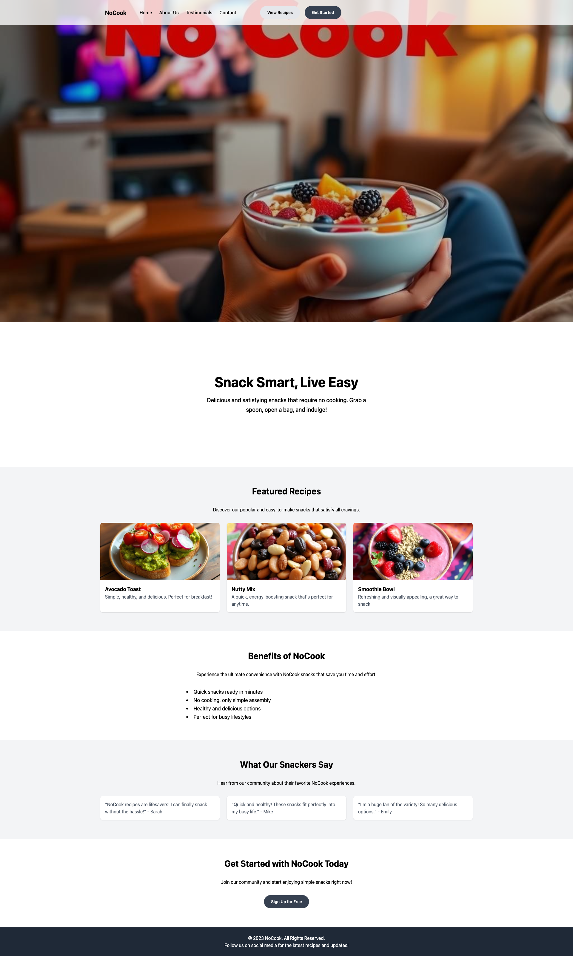 NoCook - Simple, Delicious Snacks in Minutes