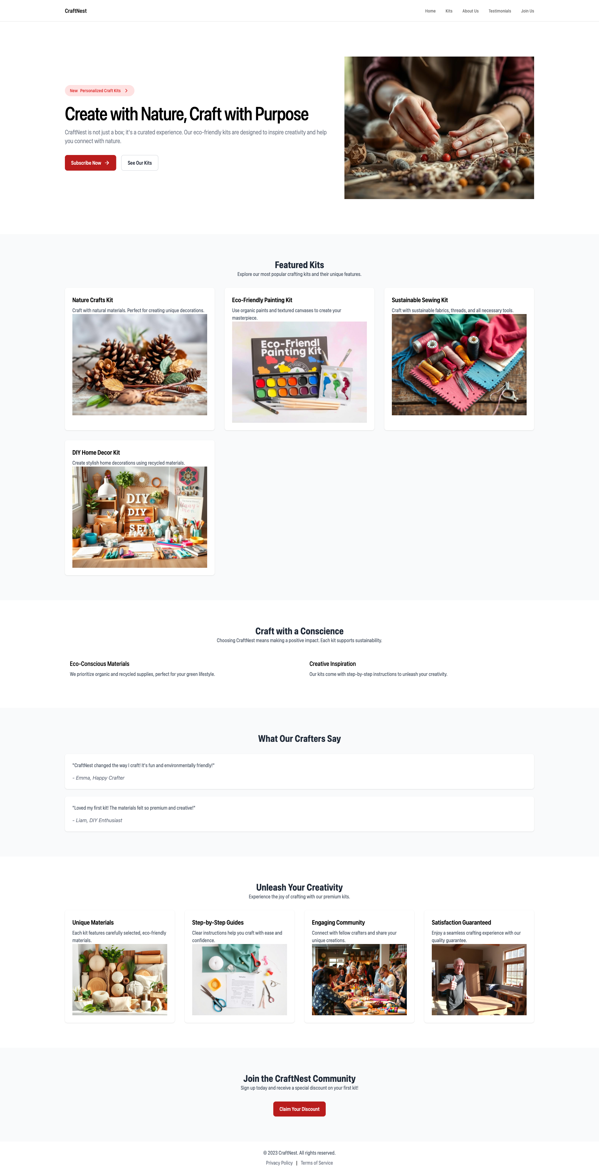 CraftNest - Eco-Friendly Crafting Kits Delivered Monthly