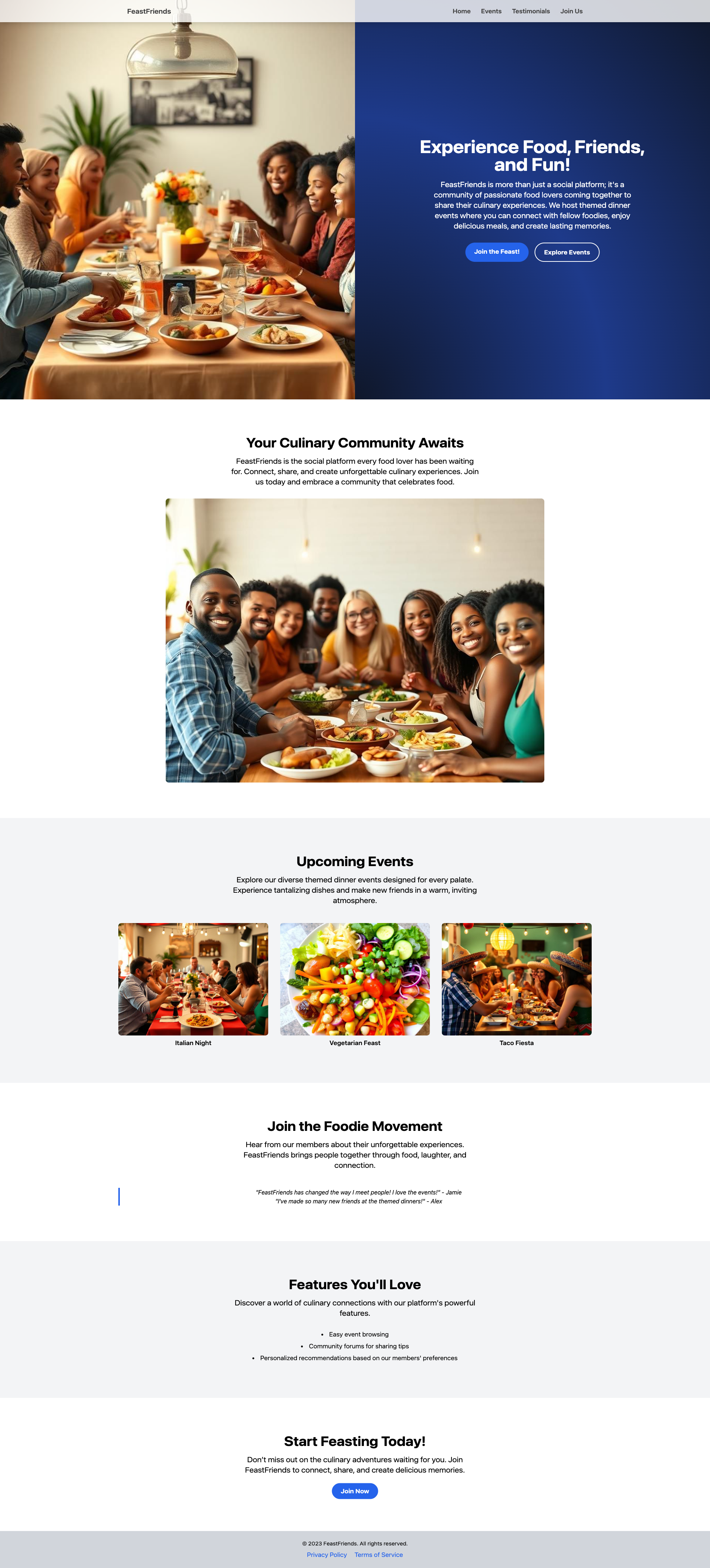 FeastFriends - Connect with Food Lovers at Themed Dinners