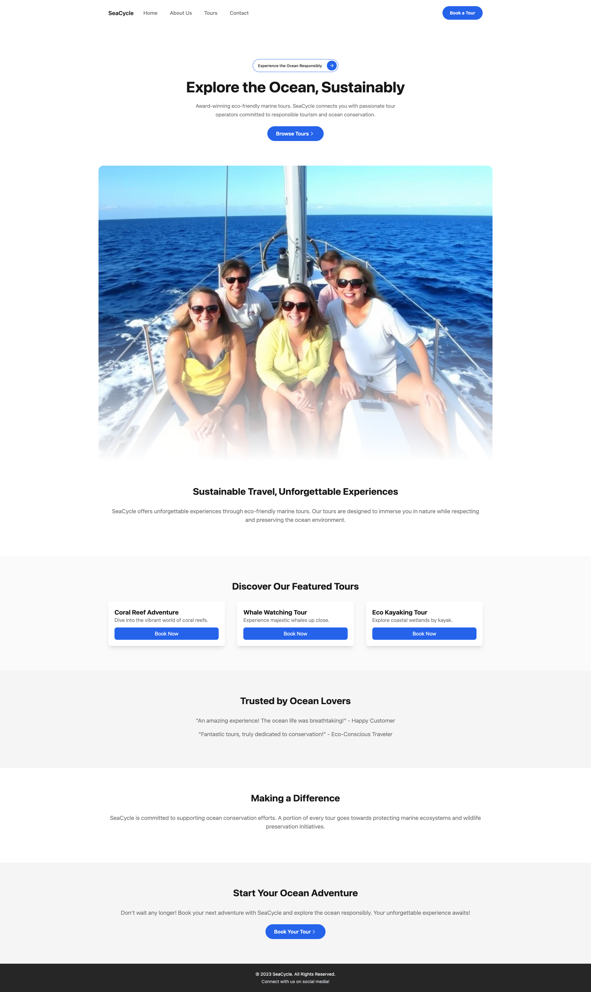 SeaCycle - Sustainable Marine Tours & Ocean Conservation